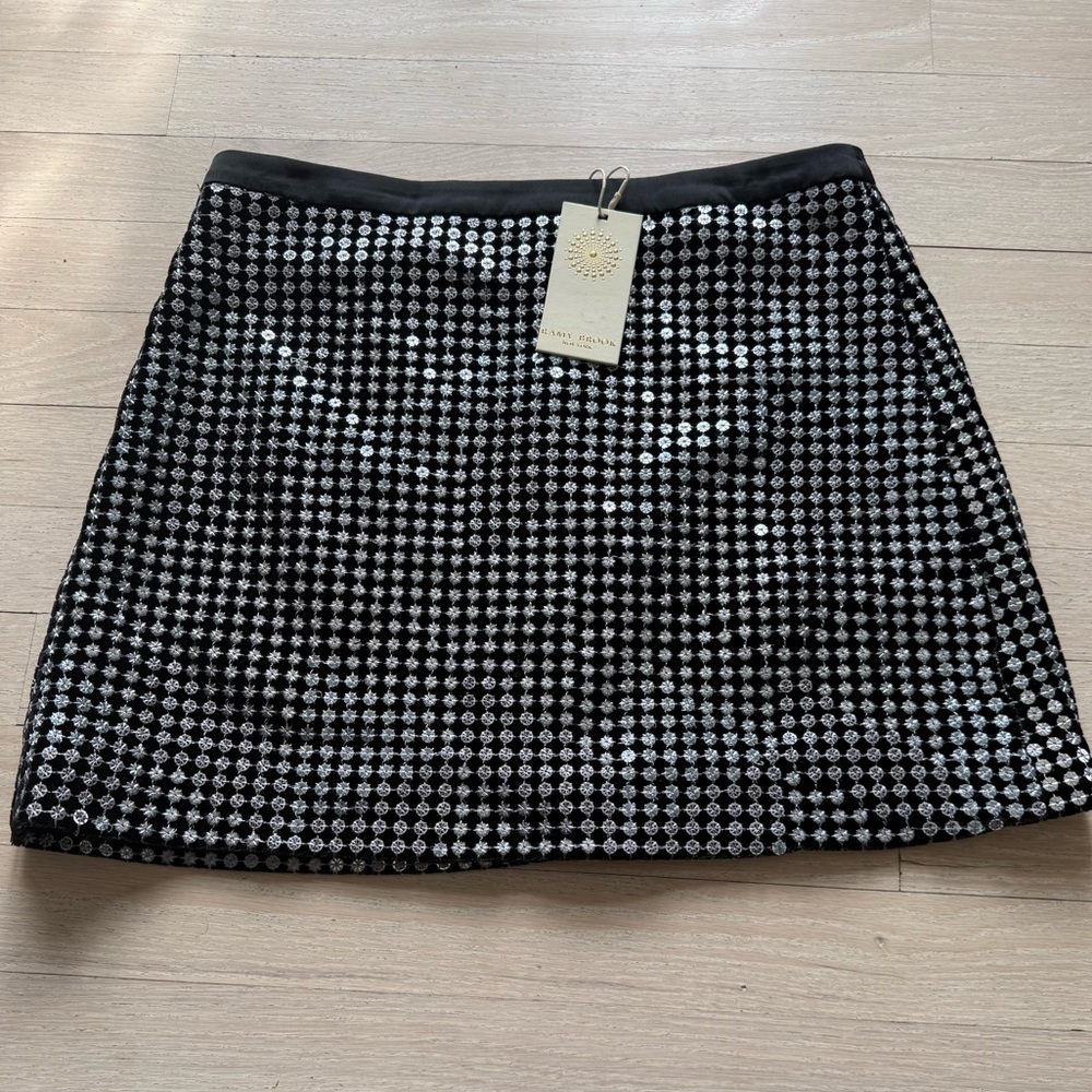 Ramy Brook Black and Silver Sequin Mini Skirt- NWT!! Size 4